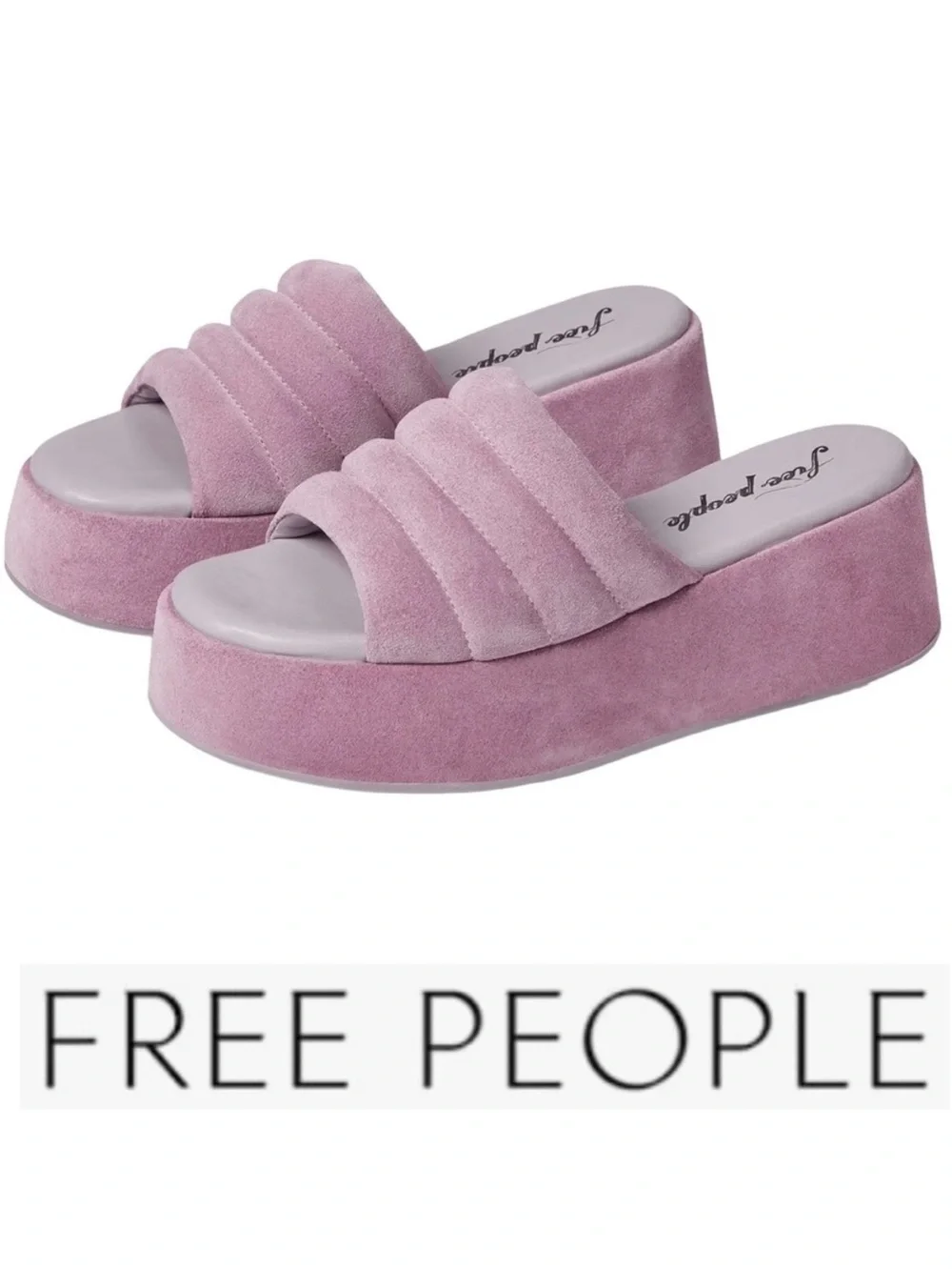 Free People Almost Paradise Violet Suede Platforms Size 38.5